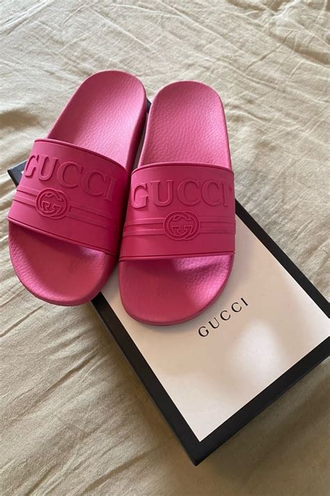 gucci high heels pink|hot pink gucci slides.